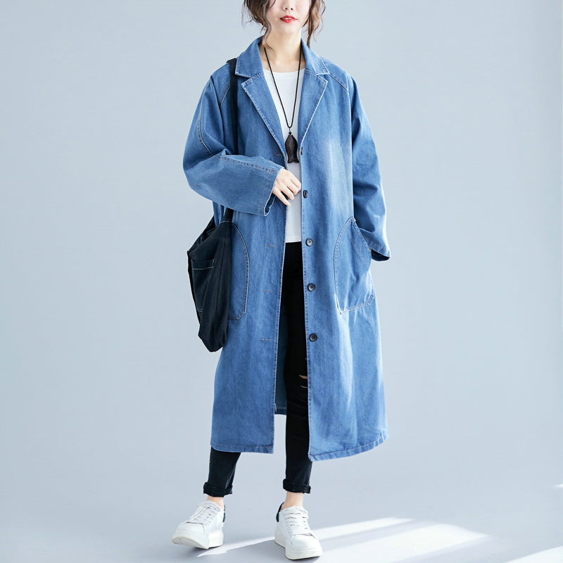 Loose Fit Denim Trench Coat – G-Denim
