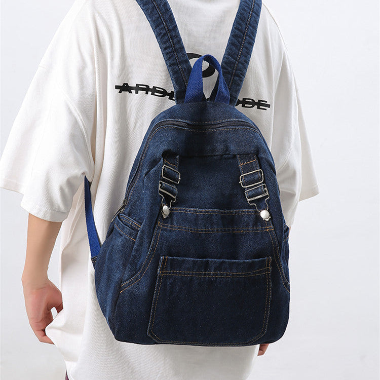 Vintage Denim School Backpack