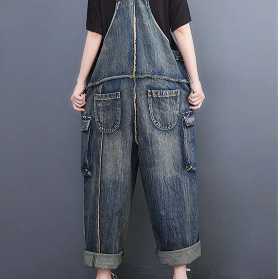 Vintage Denim Baggy Overalls - Zen Breaker